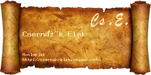 Csernák Elek névjegykártya