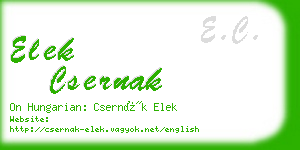 elek csernak business card